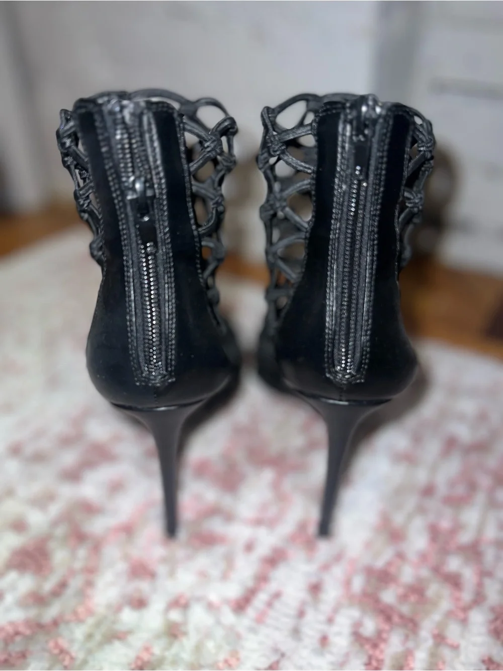 Steve Madden Black Cage Stiletto Booties